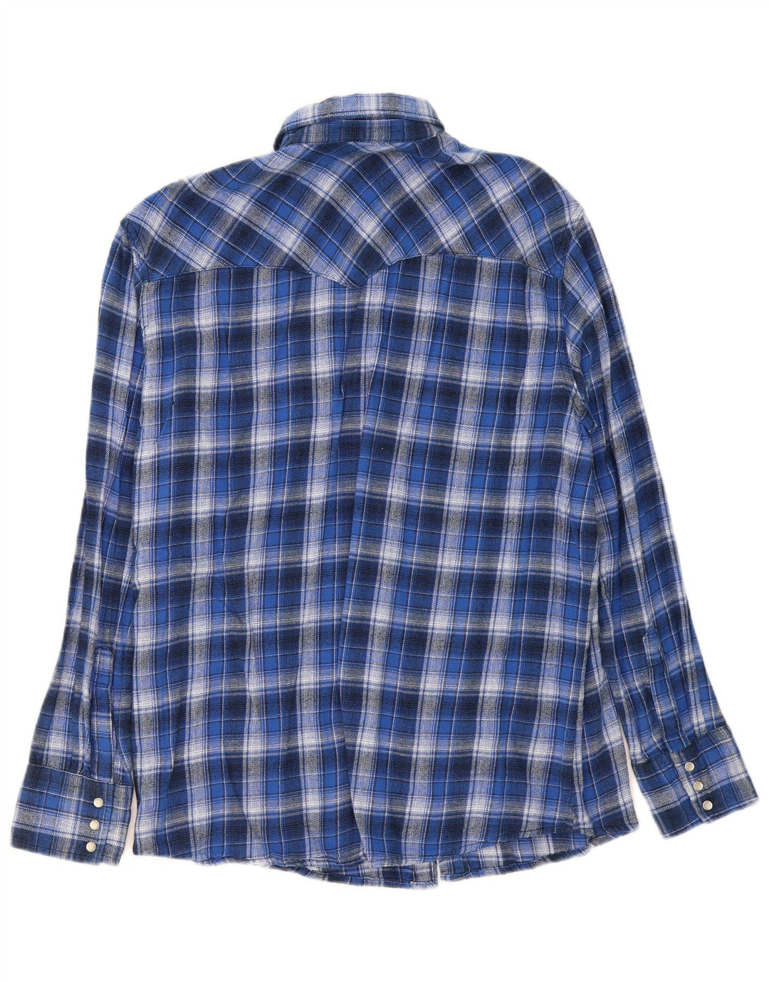 Cămașă de flanel pentru bărbați Wrangler XL, bumbac cu carouri albastre