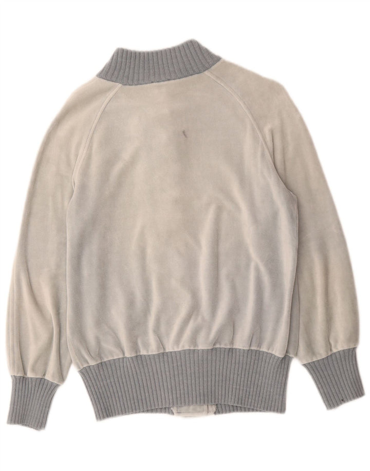 Pulover Cardigan Vintage pentru Damă din Velour IT 42 Gri Mediu