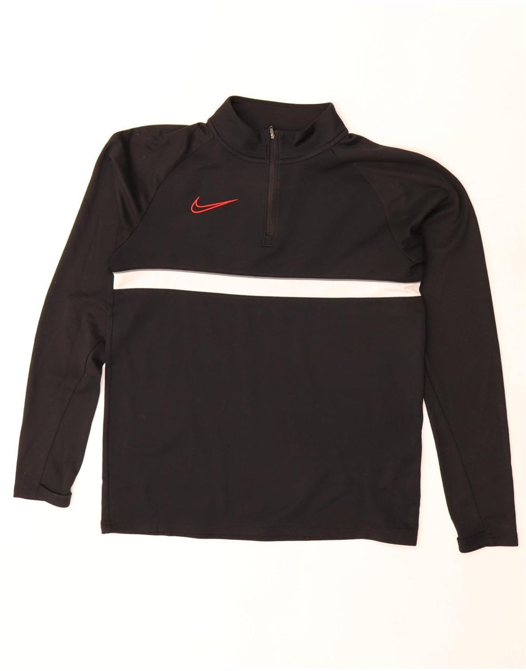 Top de trening pentru bărbați Dri Fit, cu fermoar și gât, color block, negru