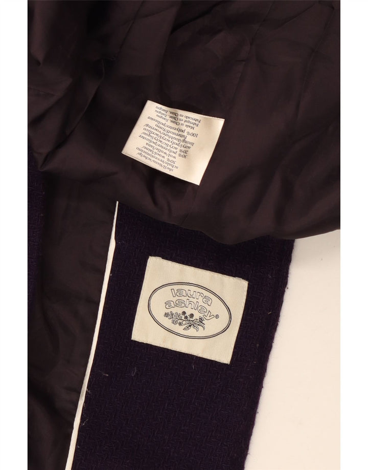 Duffle Coat pentru femei Laura Ashley UK 14 Lână violet mediu