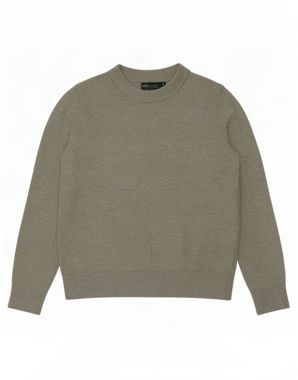 Pulover pentru femei Marks & Spencer cu decolteu triplu UK 6 XS Poliester verde