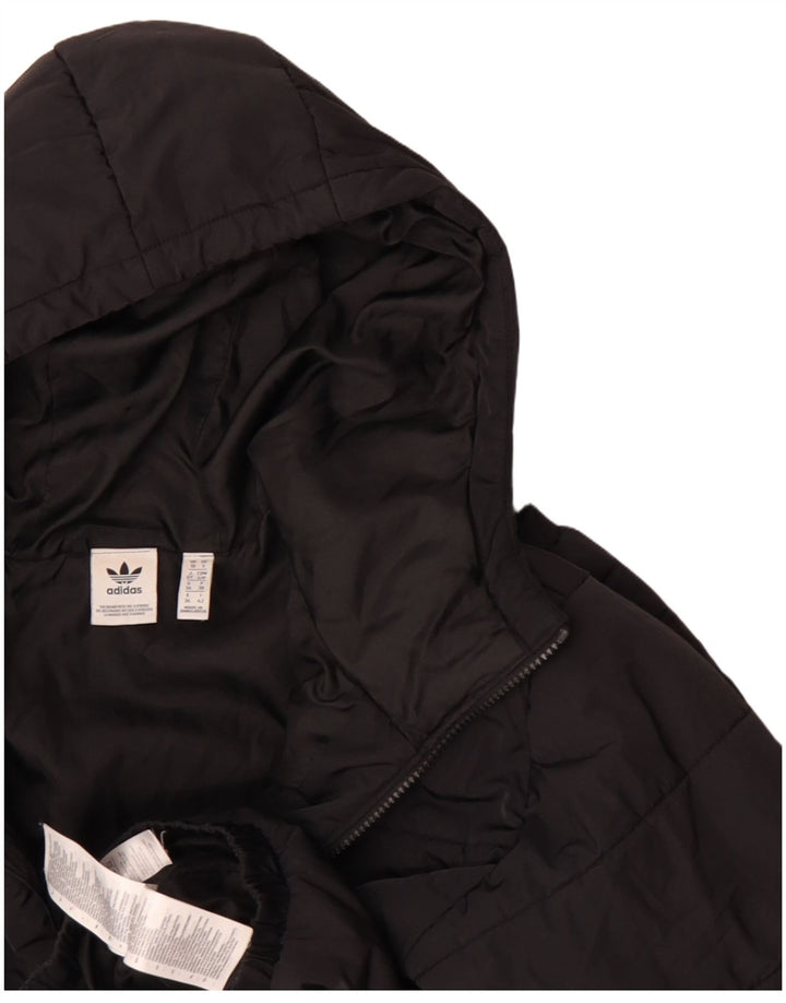 Jachetă căptușită cu glugă supradimensionată pentru femei Adidas UK 10 Small Black