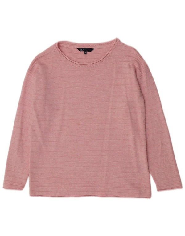 Crew Clothing Pulover pentru femei cu gât de barcă UK 12 Medium Pink Striped