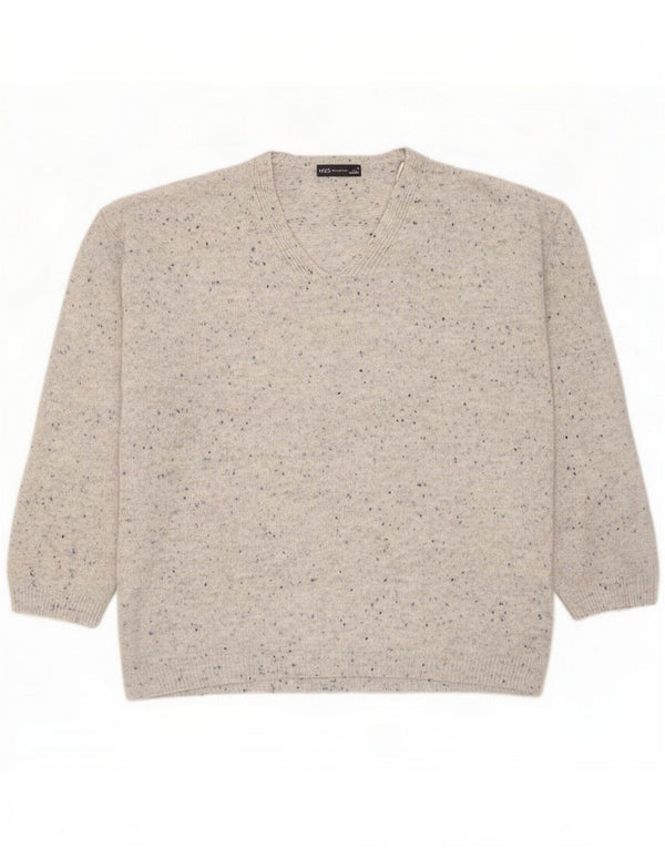 Marks & Spencer Pulover cu decolteu în V pentru femei UK 14 Medium Grey Flecked