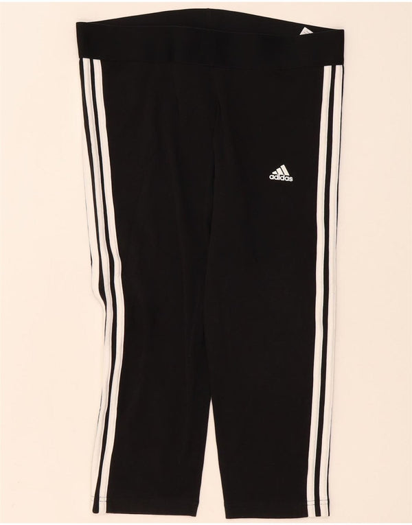 Leggings Capri Adidas pentru femei Marea Britanie 16/18, mare, negru, bumbac