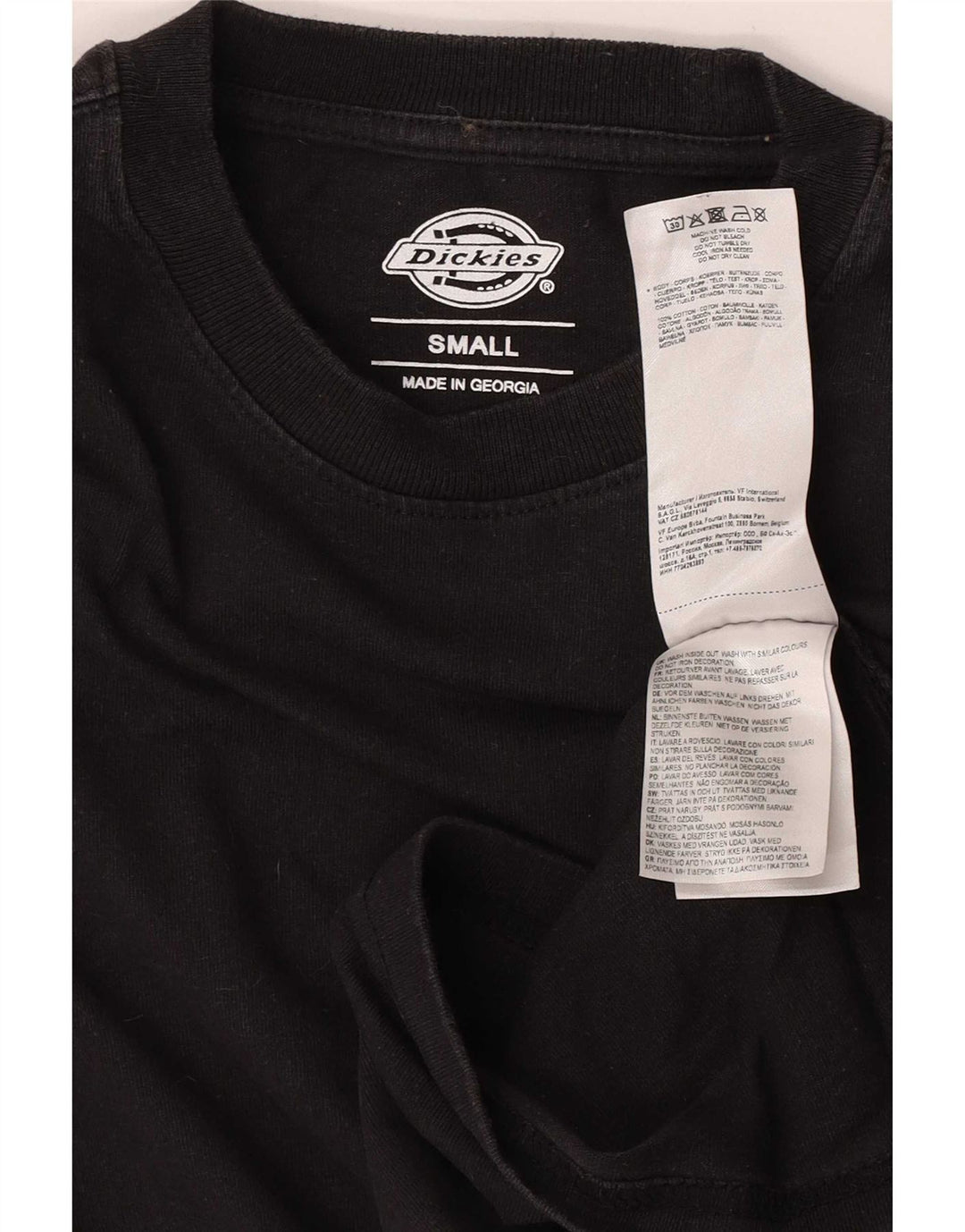 Dickies Top grafic pentru bărbați cu mânecă lungă, bumbac negru mic