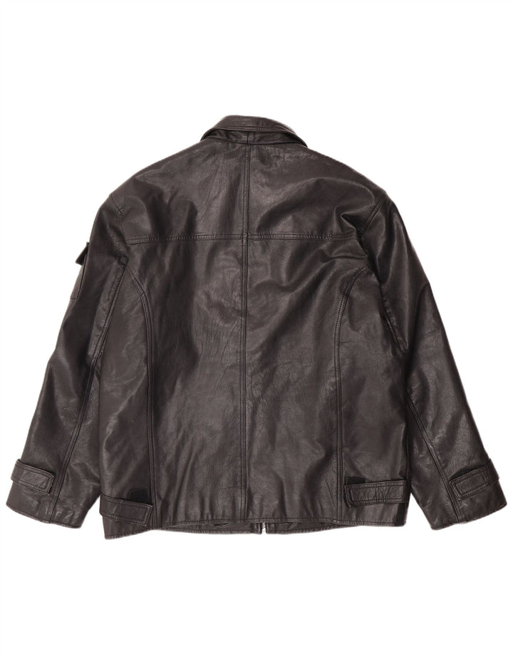 VINTAGE Mens Leather Jacket UK 41/43  Large Black Leather