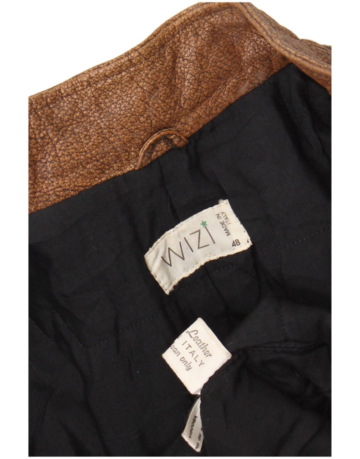 Jachetă Bomber din piele vintage pentru bărbați IT 48 din piele maro medie