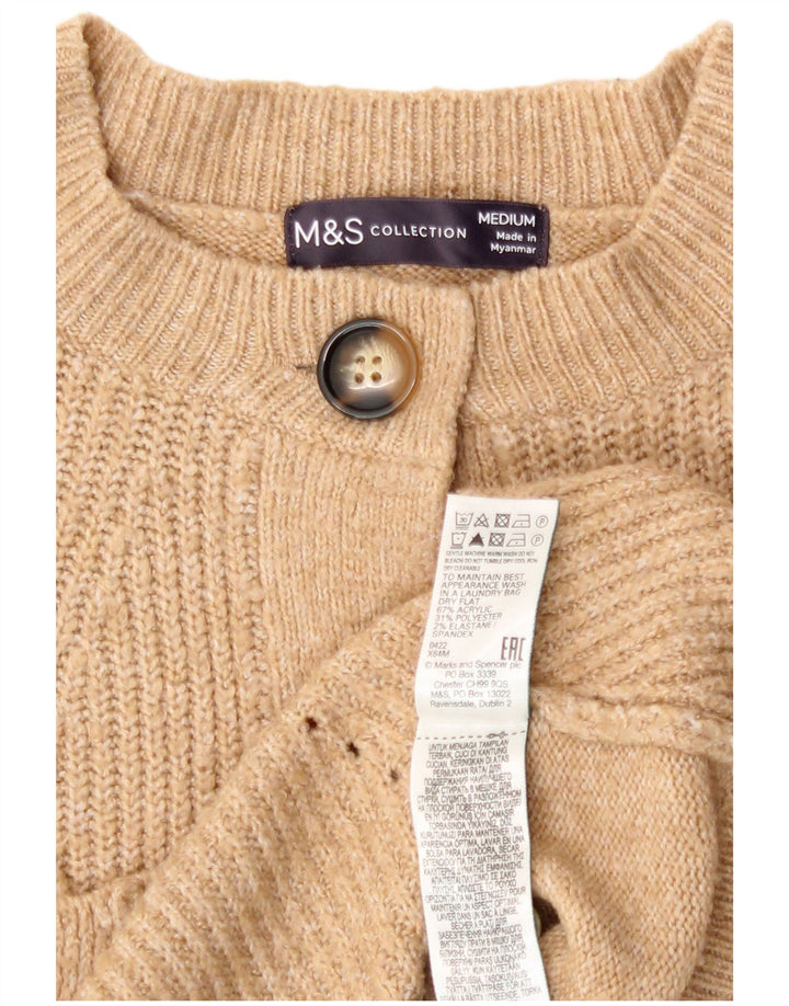 Pulover cardigan pentru femei Marks & Spencer UK 14 maro mediu acrilic