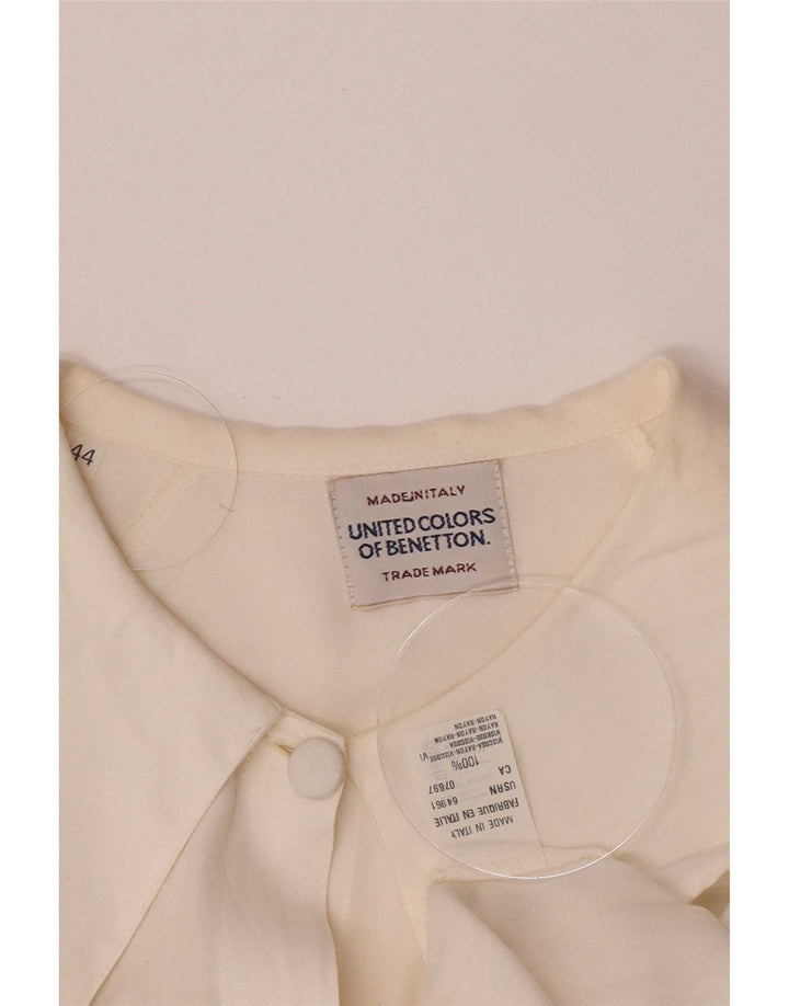 Bluză cămașă supradimensionată pentru femei Benetton, IT 44, viscoză albă, medie