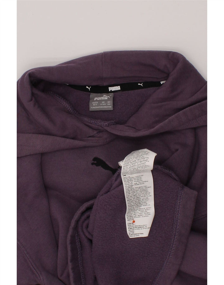 Pulover pentru fete PUMA Crop Hoodie 11-12 ani bumbac violet
