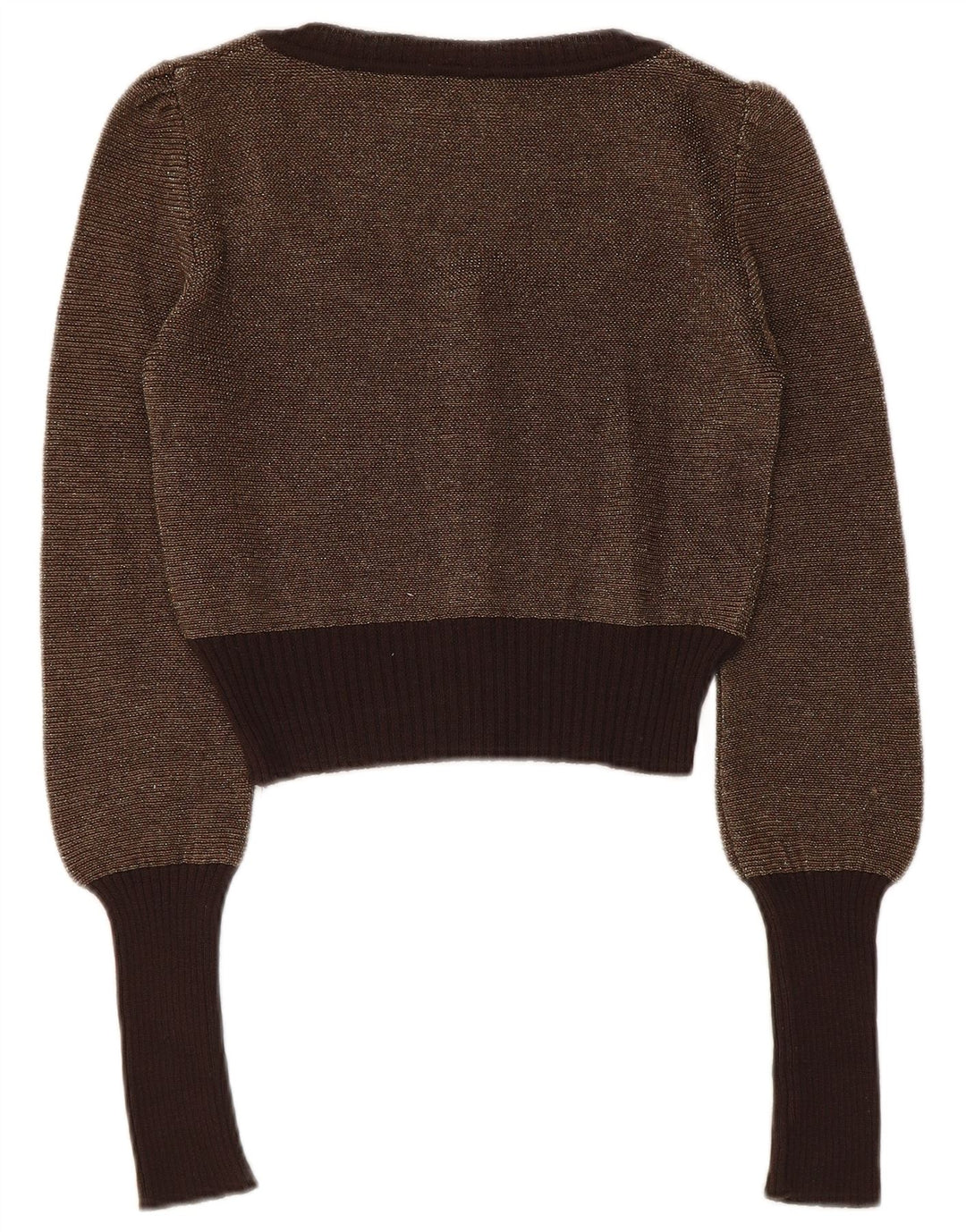 Max & Co. Pulover cardigan crop pentru femei UK 12 Medium Brown Colorblock