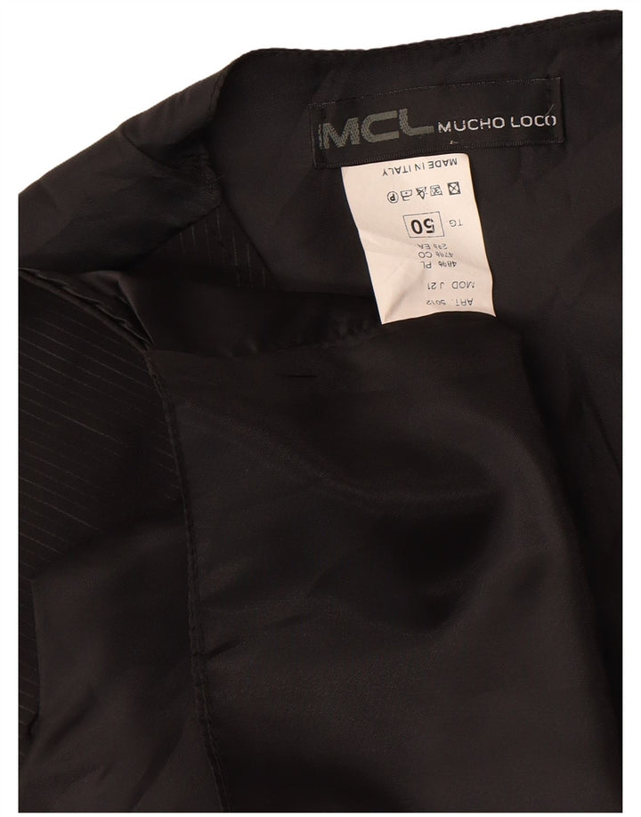 Vestă vintage pentru bărbați IT 50 Poliester cu dungi negre medii