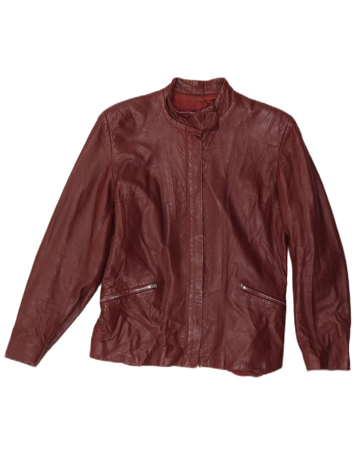 Jachetă de piele pentru femei Loredana UK 10 Small Maroon