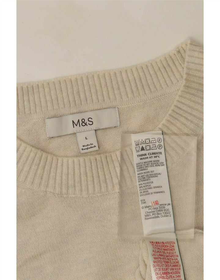 Marks & Spencer Womens Vest Tank Top UK 16 Large Off White Flecked