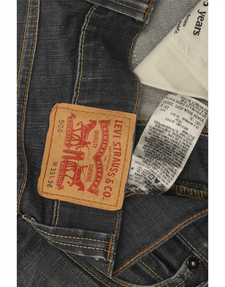 Blugi drepti pentru bărbați Levi's 506 W33 L36 Bumbac albastru