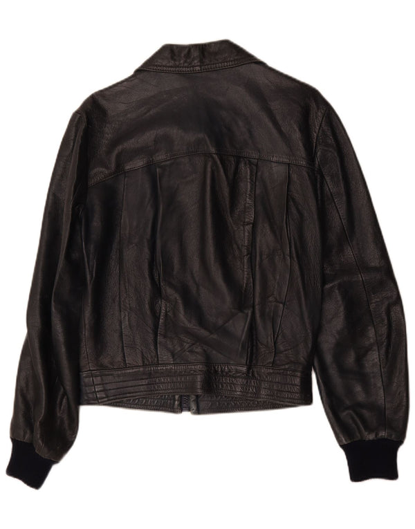 Geacă de piele vintage pentru femei IT 52 2XL bleumarin