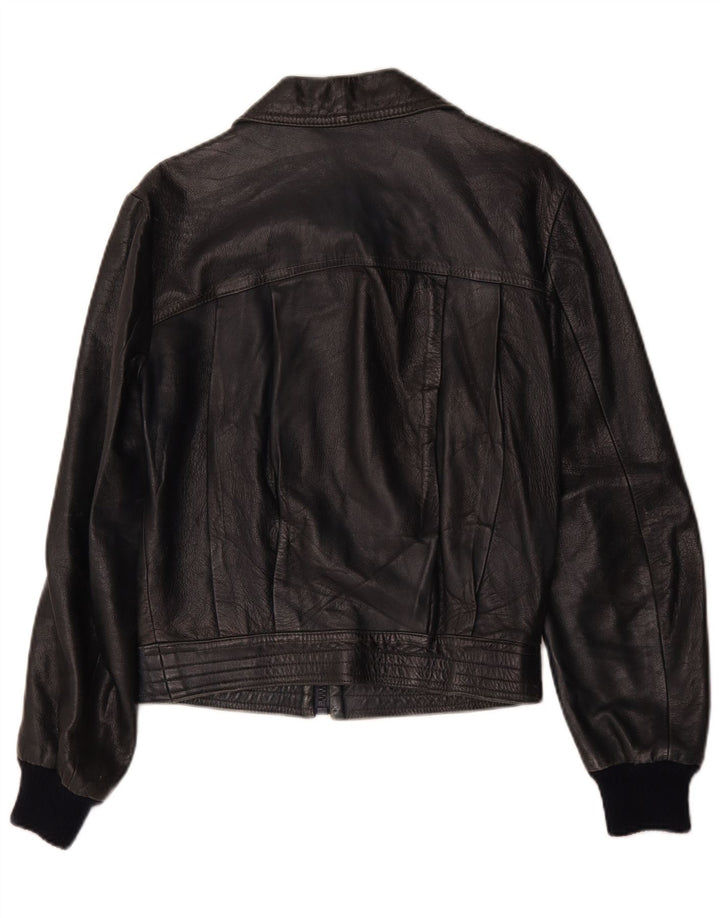 Geacă de piele vintage pentru femei IT 52 2XL bleumarin