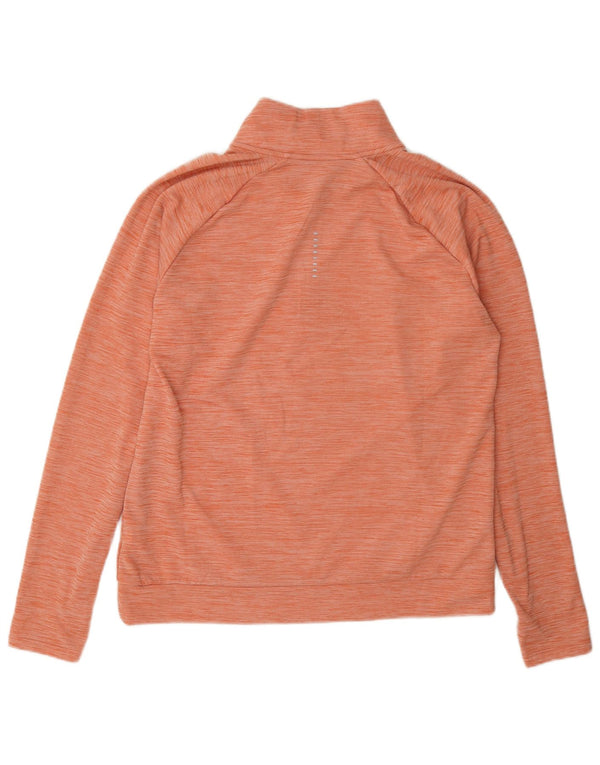 Pulover pentru femei Nike Dri Fit, cu fermoar, cu gât, UK 14, portocaliu mediu, pete