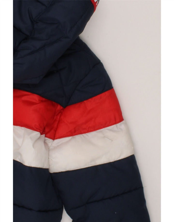 LEVI'S Boys Graphic Hooded Padded Jacket 5-6 Years Navy Blue Colourblock Vintage Levi's and Second-Hand Levi's from Messina Hembry 