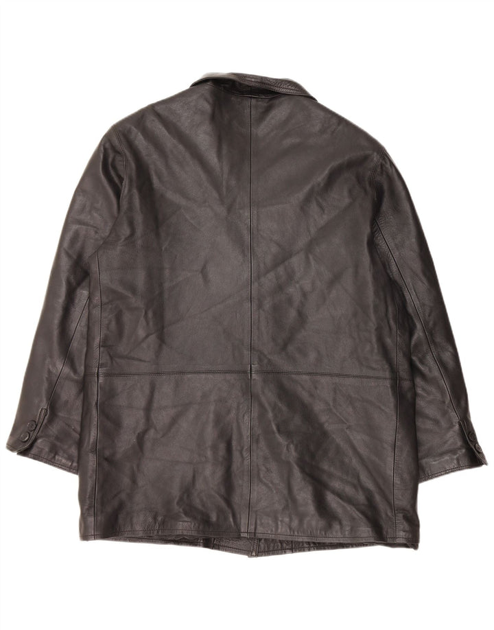 Palton din piele pentru femei VINTAGE IT 48 XL din piele neagră