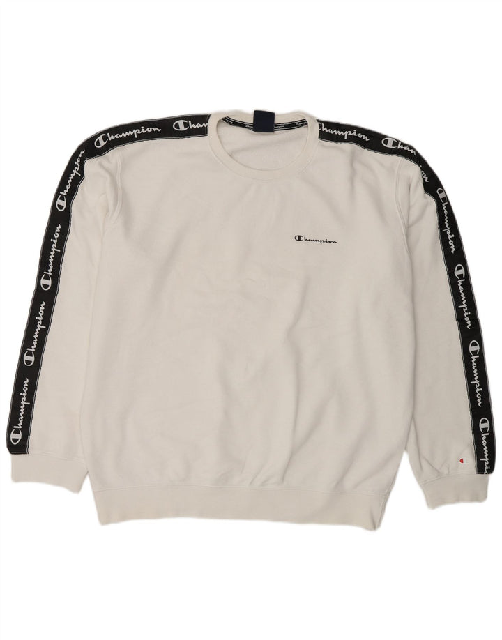 CHAMPION Mens Graphic Sweatshirt Jumper XL White