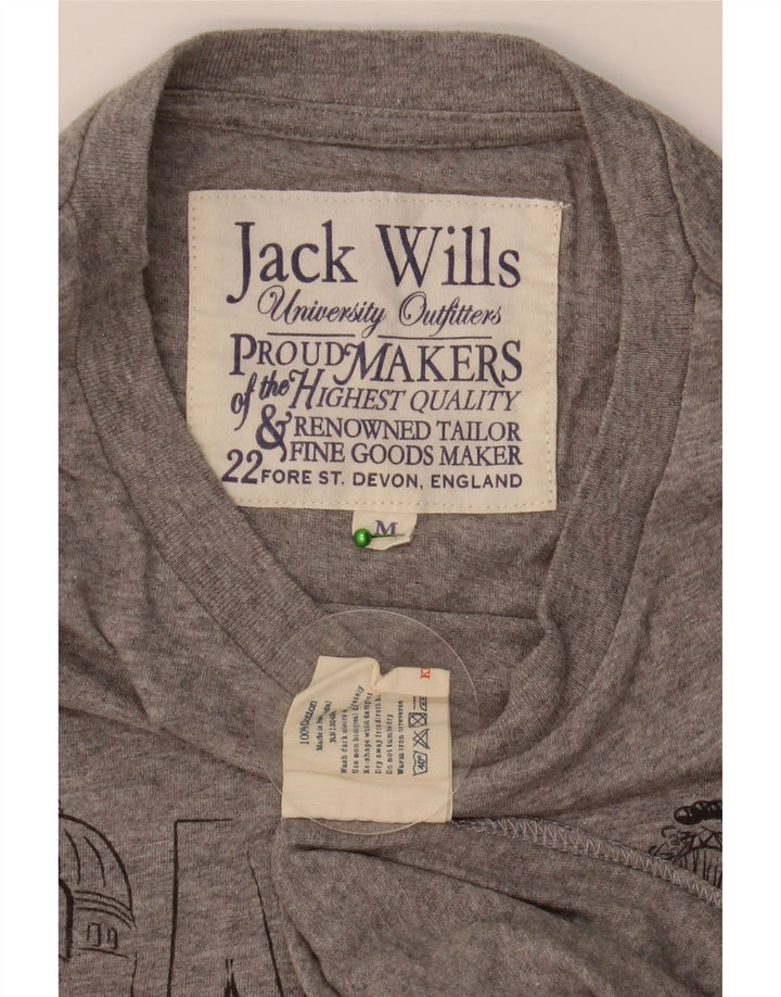 JACK WILLS Tricou grafic pentru bărbați Top din bumbac cu pete gri mediu