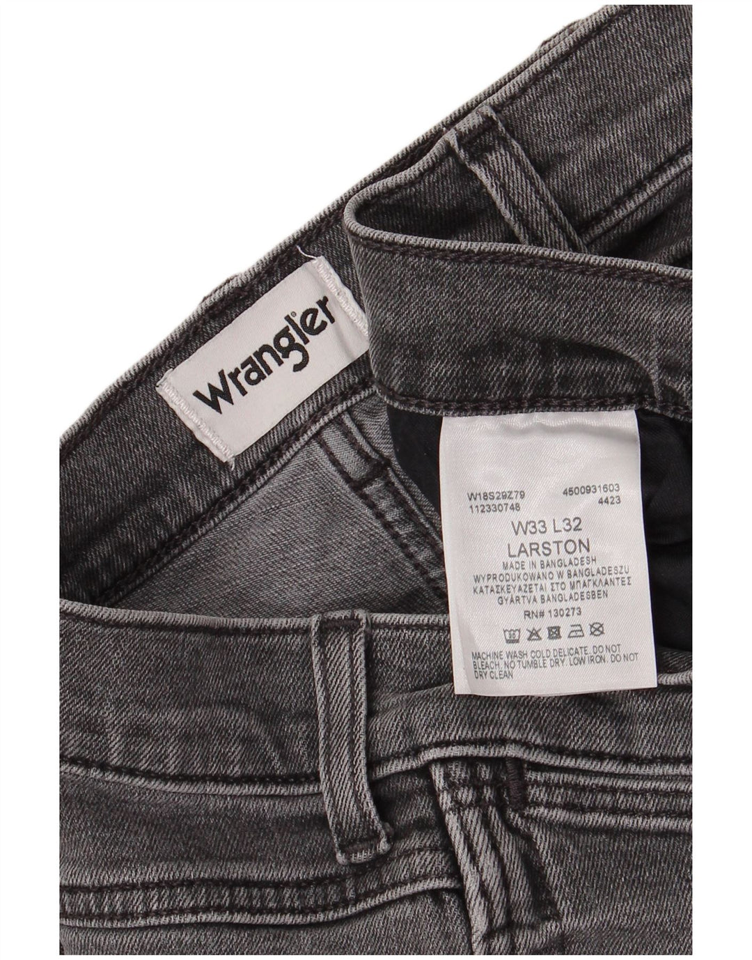 WRANGLER Blugi Larston Slim pentru bărbați W33 L27 bumbac gri