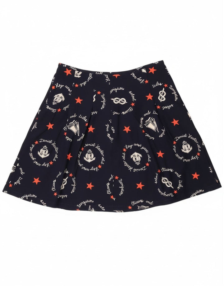 Fustă A-Line Grafică Vintage pentru Damă W30 Medium Bleumarin Geometric