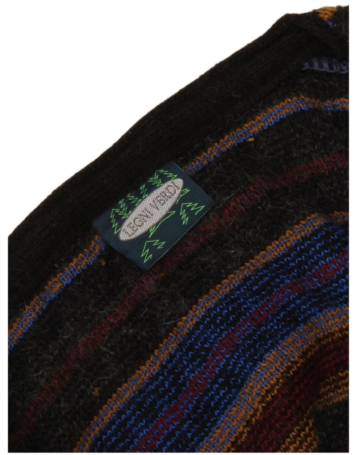 Vestă vintage pentru bărbați din tricot mare, multicoloră, geometrică