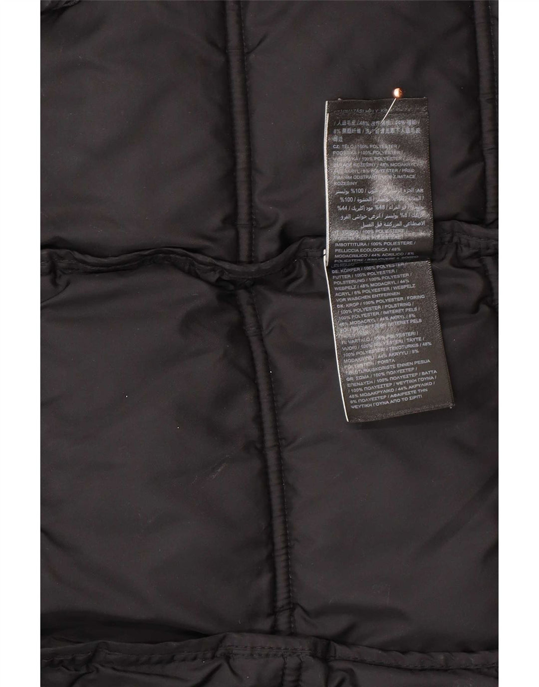 Palton căptușit cu glugă Superdry pentru femei UK 12 Poliester mediu negru