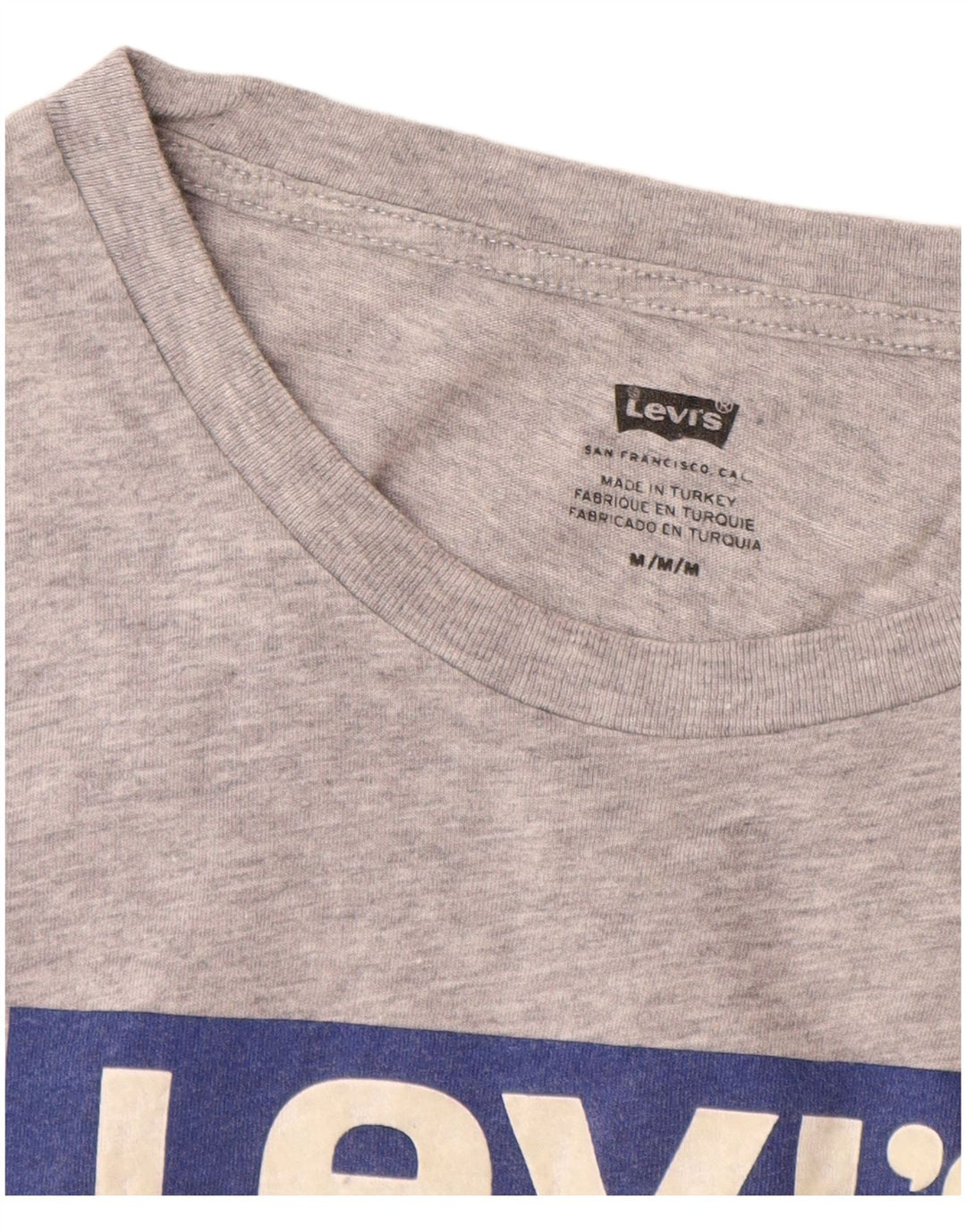 Tricou cu grafic Levi's pentru bărbați Top din bumbac cu pete gri mediu