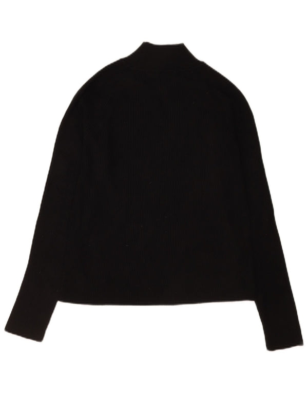 Crop Top pentru femei Zara cu mânecă lungă UK 14 mare, negru, viscoză