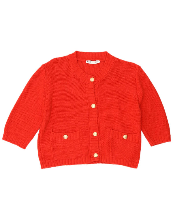 Pulover cardigan cu mâneci 3/4 pentru femei Zara UK 16 mare, roșu