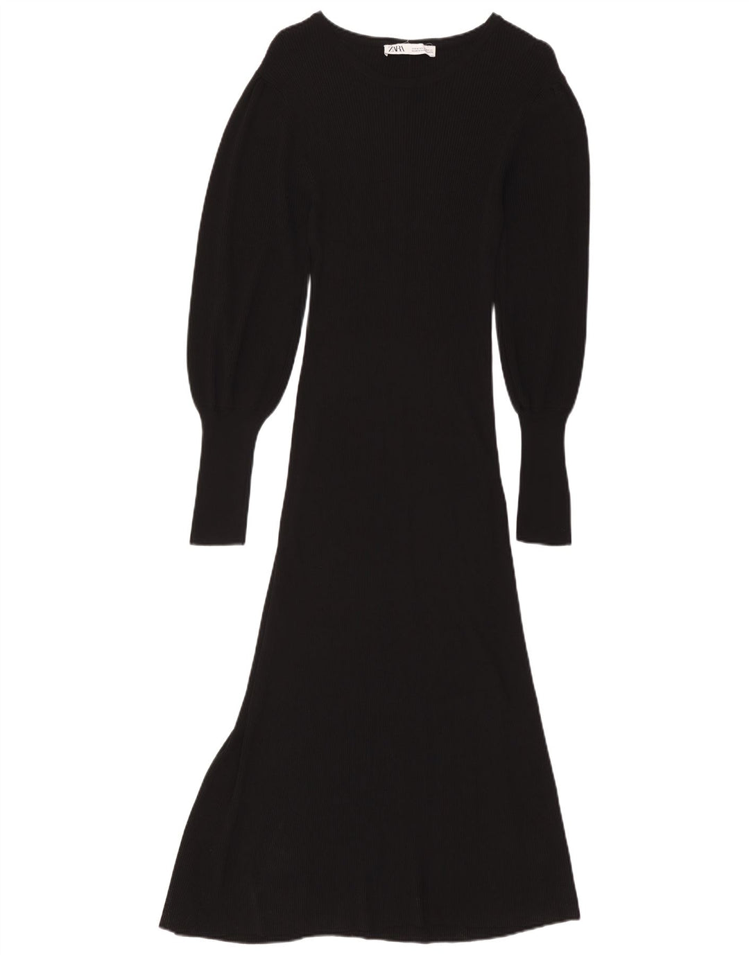 Rochie maxi cu maneci lungi ZARA pentru femei UK 12 Medium Black Viscose