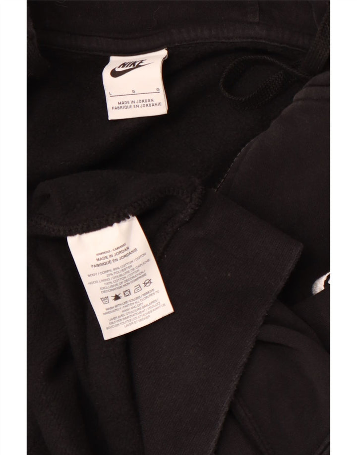 Pulover NIKE pentru bărbați, cu fermoar, bumbac mare, negru