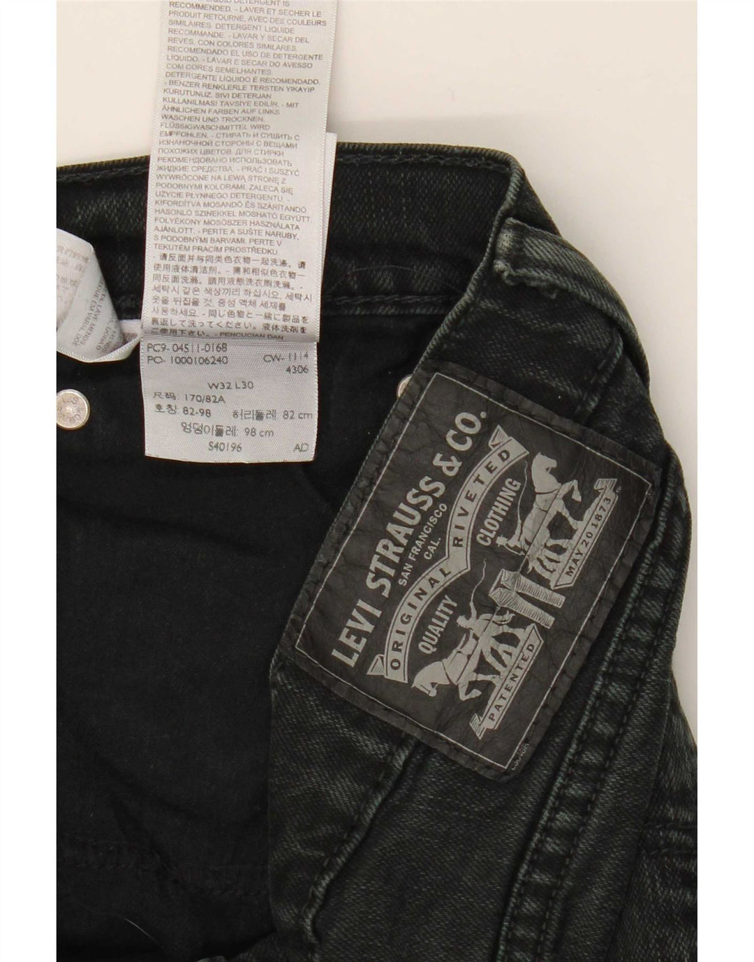 Blugi drepti pentru femei Levi's W32 L30 bumbac negru