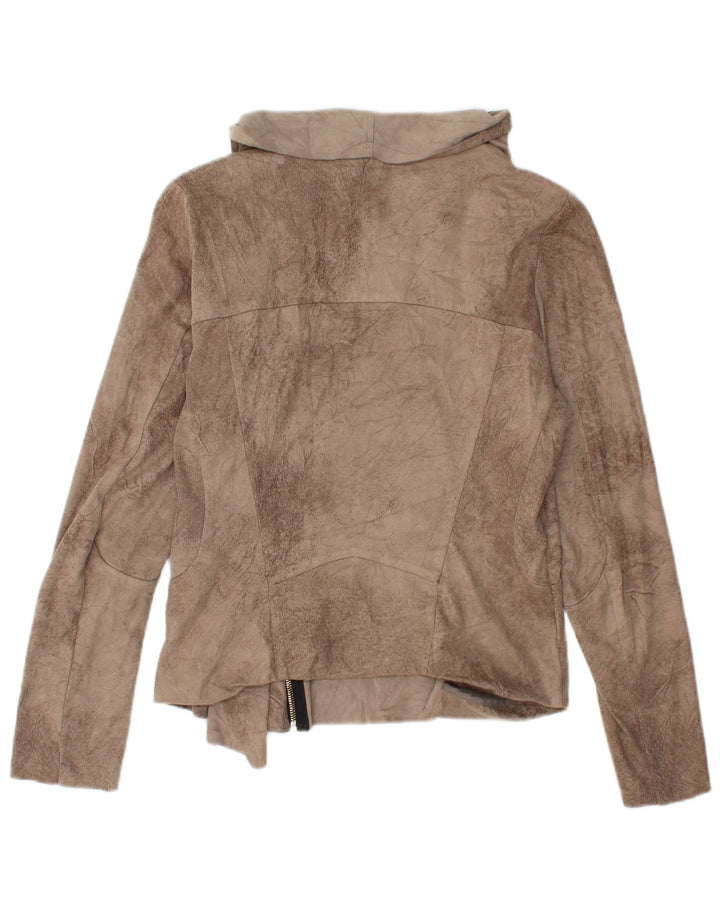 Jachetă Bomber Crop pentru femei ZARA UK 14, mare, maro, din poliester