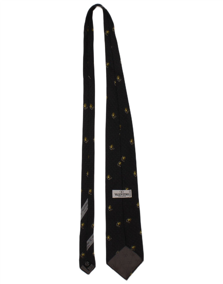 Cravată Cravate pentru bărbați Valentino, mărime unică, neagră, de designer de mătase florală