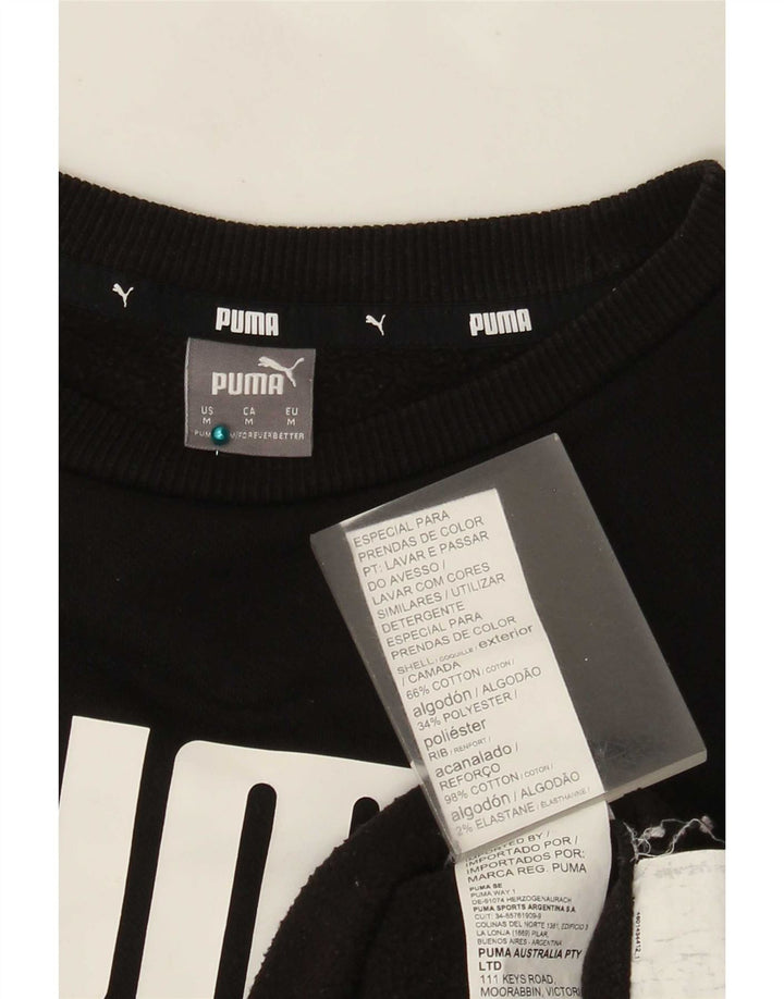 Pulover cu grafic pentru femei Puma, UK 14, bumbac mediu negru