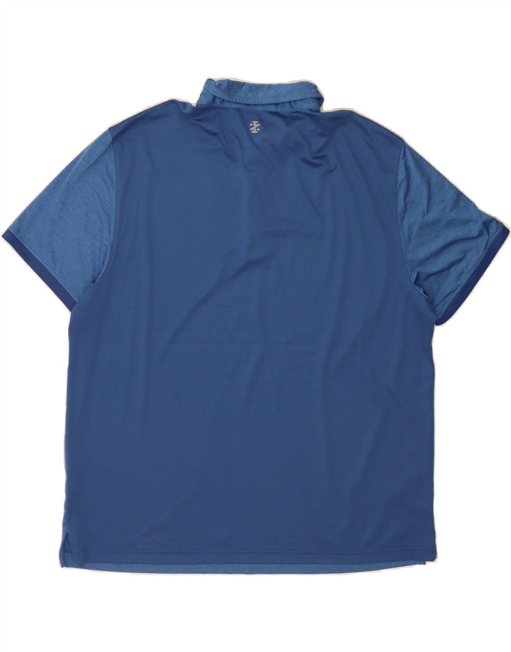 IZOD Mens Golf Polo Shirt 2XL Blue Colourblock Polyester Vintage Izod and Second-Hand Izod from Messina Hembry 