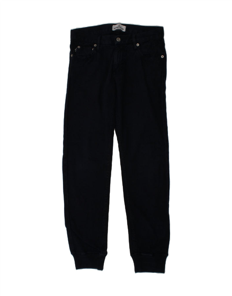 STONE ISLAND Boys Joggers Casual Trousers 11-12 Years W26 L29 Black Vintage Stone Island and Second-Hand Stone Island from Messina Hembry 