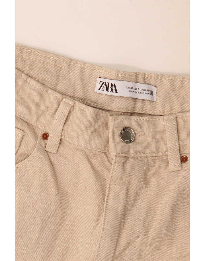 Blugi conici pentru femei Zara EU 40 Medium W30 L27 Bej