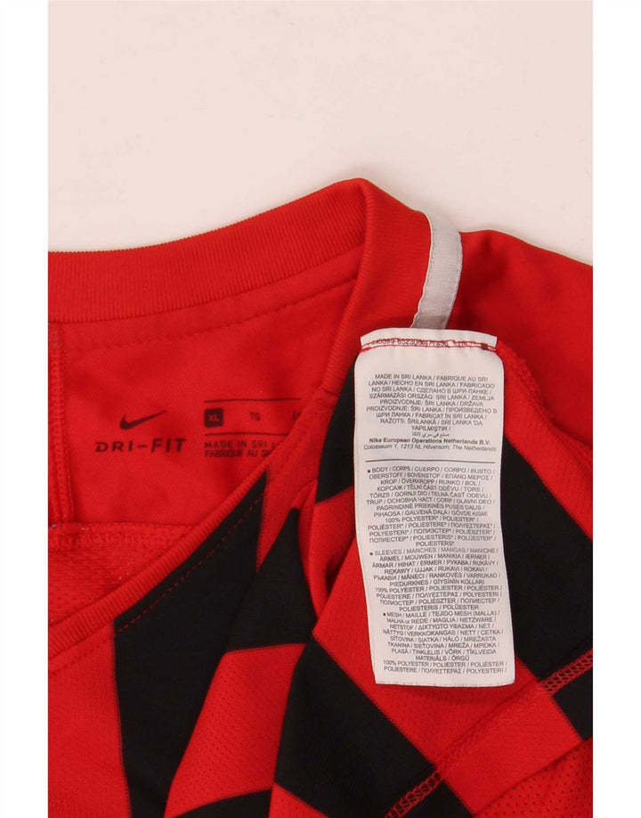 Tricou pentru bărbați Nike Dri Fit Top XL poliester cu dungi roșii