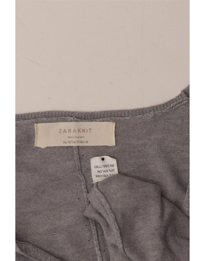 ZARA Womens Cardigan Sweater UK 12 Medium Grey Viscose Vintage Zara and Second-Hand Zara from Messina Hembry 