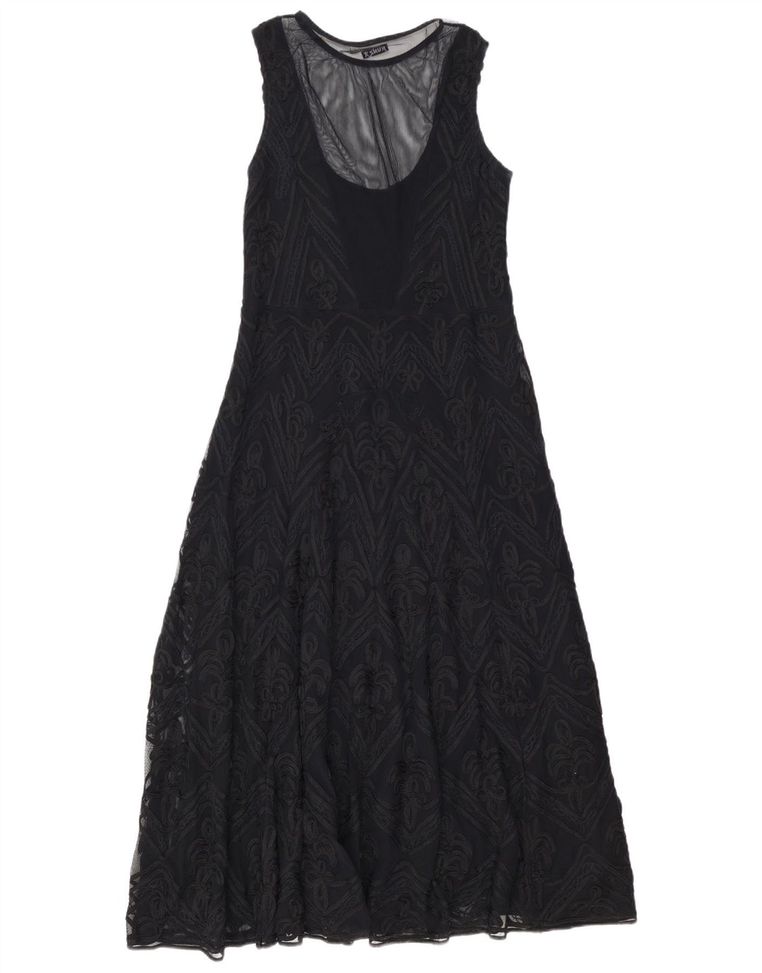 Rochie maxi fără mâneci pentru femei HUNZA UK 18 XL Negru Paisley Viscose