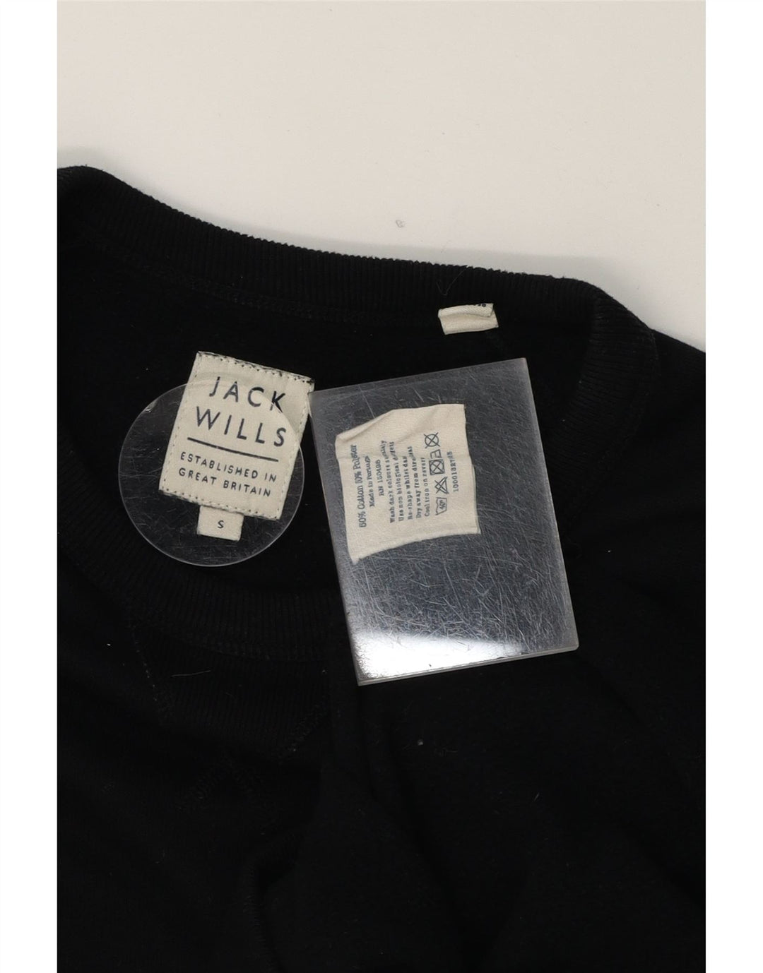JACK WILLS Mens Sweatshirt Jumper Small Black Cotton Vintage Jack Wills and Second-Hand Jack Wills from Messina Hembry 
