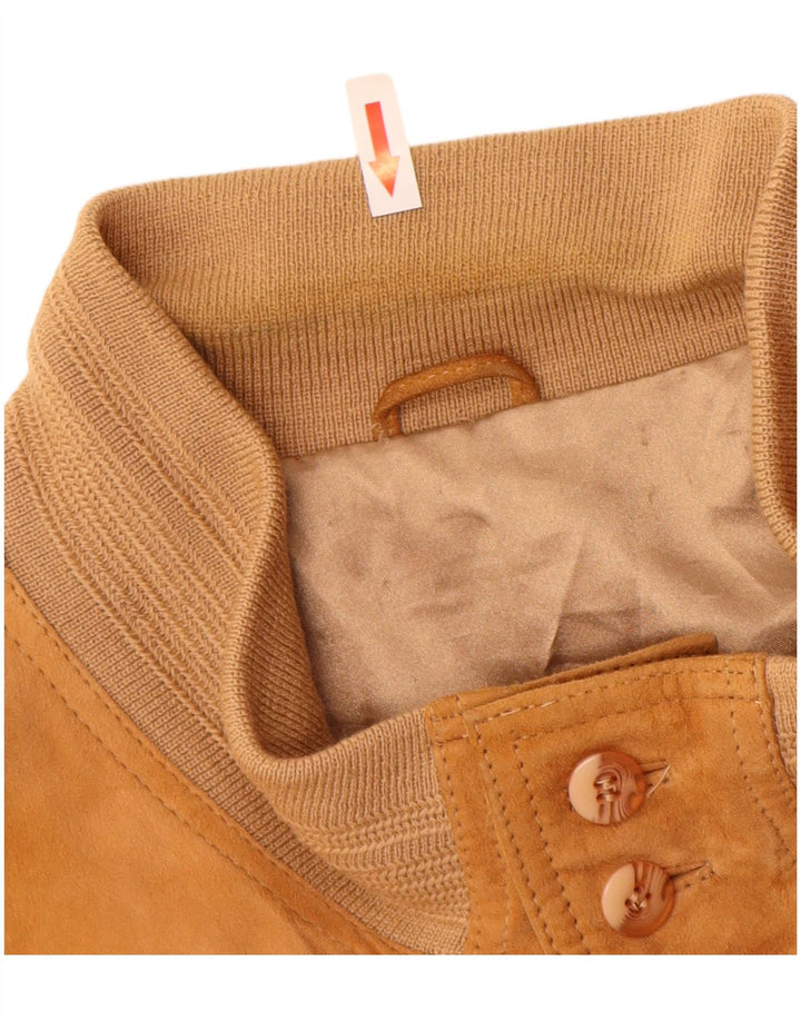 Bomber vintage pentru bărbați din piele intoarsa UK 40 mare bej