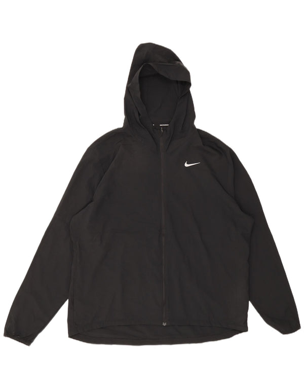 Jachetă de ploaie cu glugă pentru bărbați Nike UK 42 XL poliester negru