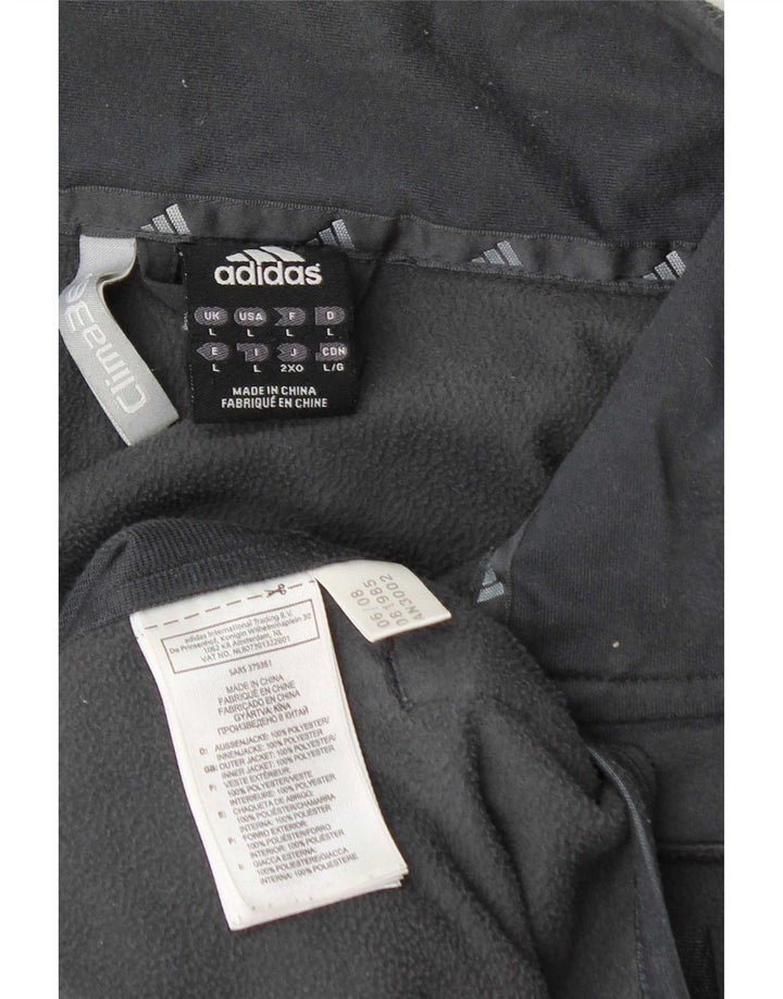 Jachetă fleece pentru bărbați Adidas UK 40, mare, gri, poliester